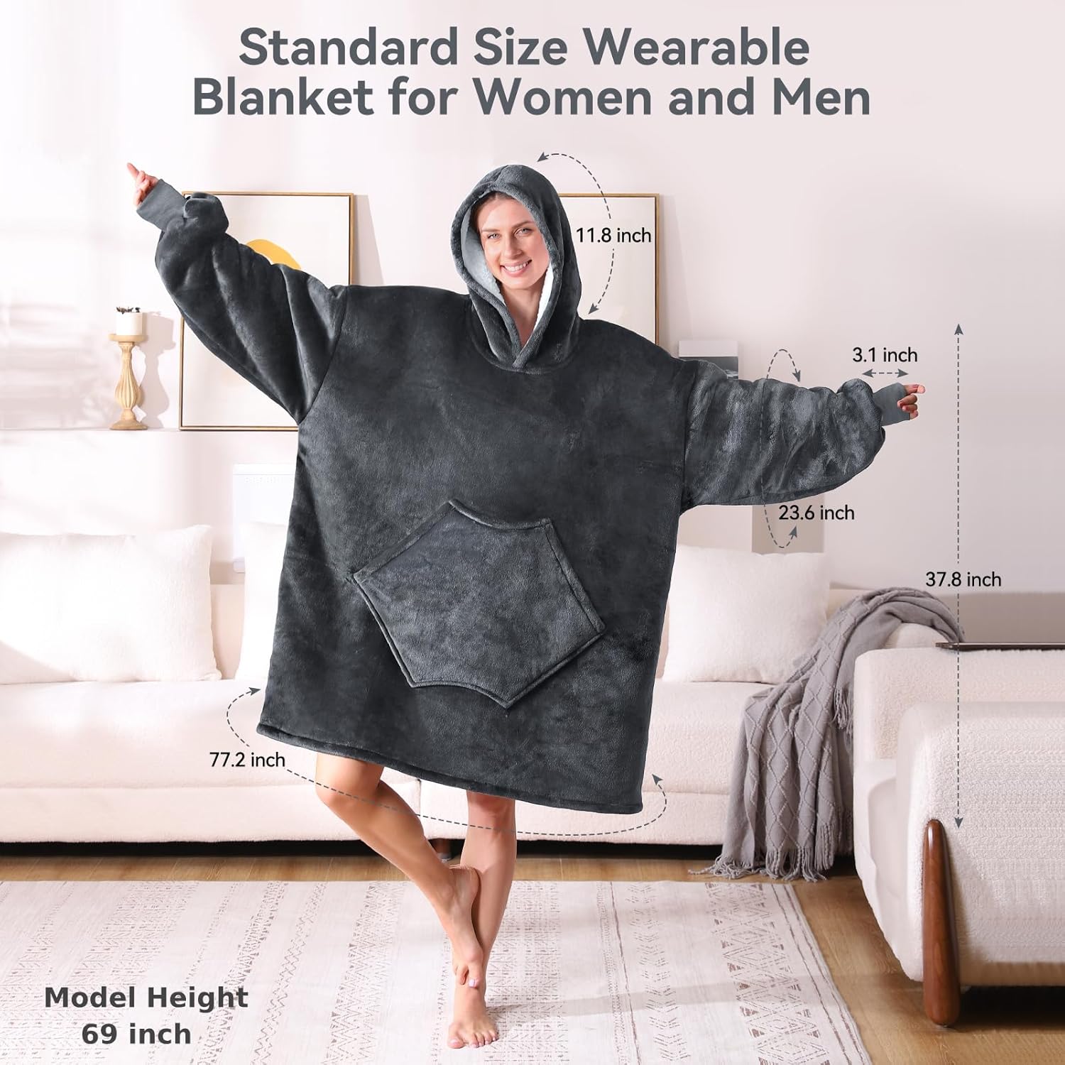 Grey Hoodie Blanket